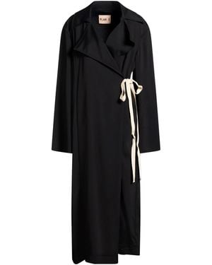 Plan C Overcoat & Trench Coat Viscose, Elastane - Black