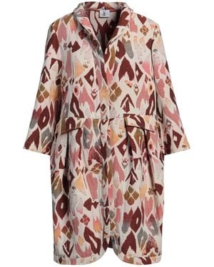 Bye Ivory Overcoat & Trench Coat Cotton, Polyester - Pink