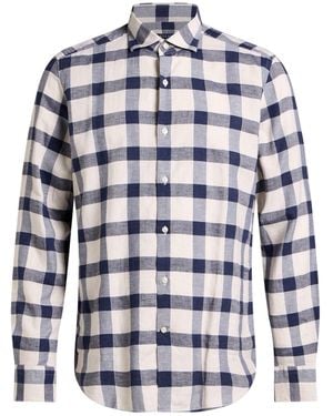 Savile Row Shirt Cotton, Linen - Blue