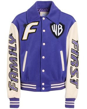 FAMILY FIRST Jacket Polyester, Leather - Blue