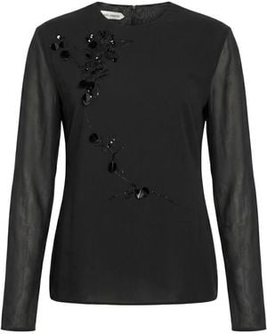 Alberta Ferretti Top Silk, Elastane - Black
