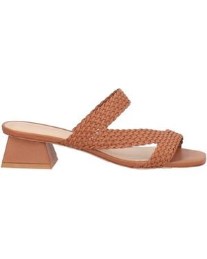 Miss Unique Sandals Leather - Brown