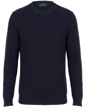 Zanone Midnight Sweater Virgin Wool - Blue