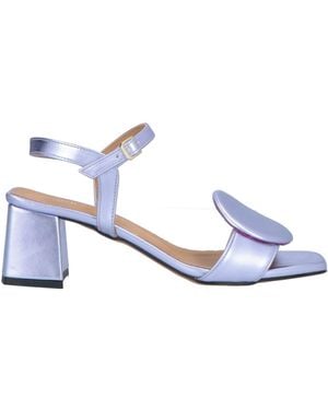 Giulia Neri Lilac Sandals Textile Fibers - White