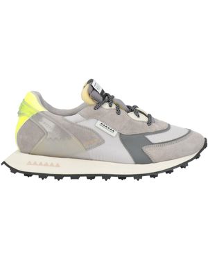 RUN OF Sneakers Leather, Textile Fibers, Rubber - White