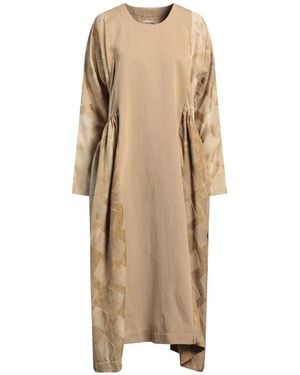 Uma Wang Sand Midi Dress Cotton, Linen, Cupro, Wool, Viscose - Natural