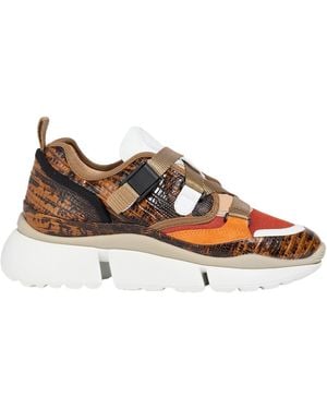 Chloé Sneakers Leather, Textile Fibers - Brown