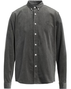 Ami Paris Corduroy Button-Down Overshirt - Grey