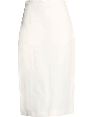 Suoli Cream Midi Skirt Linen, Lyocell, Cotton - White