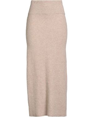 CESAR CASIER Maxi Skirt Polyamide, Wool, Alpaca Wool, Elastane - Natural