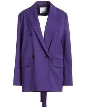 Erika Cavallini Semi Couture Blazer Polyester, Virgin Wool, Elastane - Purple