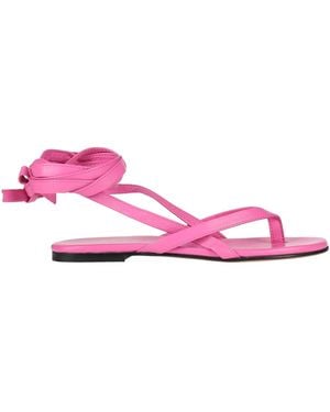Semicouture Fuchsia Thong Sandal Leather - Pink