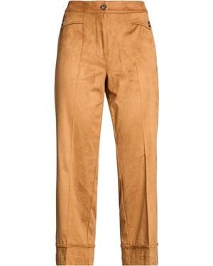 Gai Mattiolo Camel Trousers Polyester, Elastane - Orange