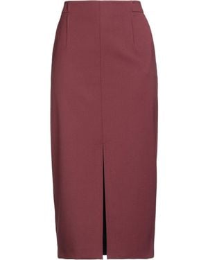 Patrizia Pepe Burgundy Midi Skirt Polyester, Virgin Wool, Elastane - Red