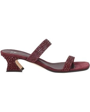 Giuseppe Zanotti Burgundy Sandals Leather - Pink