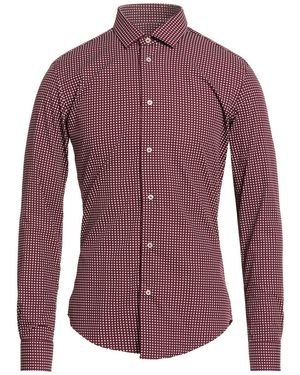 Brian Dales Burgundy Shirt Cotton - Purple