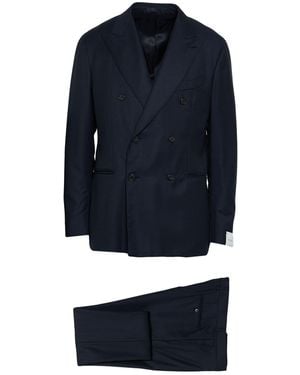 Caruso Midnight Suit Wool - Blue