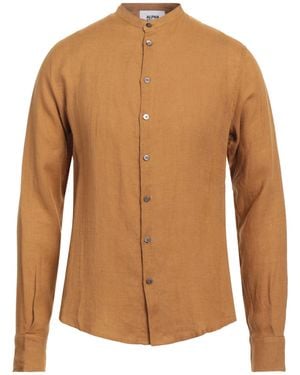 Alpha Studio Shirt Linen - Brown