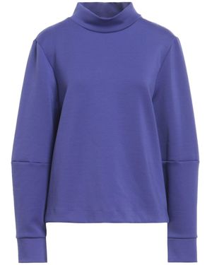 MEIMEIJ Polyester-Elastane Turtleneck Knit Top - Blue