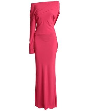 Semicouture Fuchsia Maxi Dress Acetate, Silk - Pink