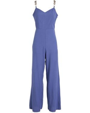 White Wise Jumpsuit Viscose, Linen - Blue