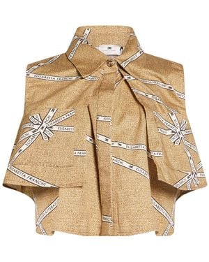Elisabetta Franchi Sand Shirt Cotton, Elastane - Natural