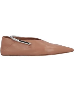Jil Sander Soft Leather Ballet Flats - Brown