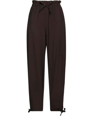 Ganni Trousers Ecovero Viscose, Recycled Polyester, Elastane, Polyester - Brown
