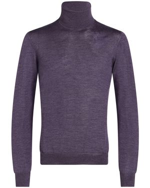 Gran Sasso Turtleneck Virgin Wool, Silk - Purple