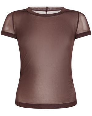 Rick Owens Chocolate Top Cupro, Elastane - Brown