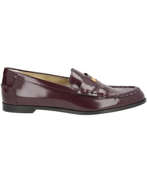 Ines De La Fressange Paris Burgundy Loafers Leather - Purple
