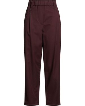 Brunello Cucinelli Burgundy Pants Cotton, Elastane, Brass - Purple