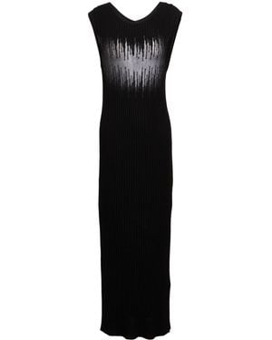 Gaelle Paris Midi Dress Viscose, Polyamide, Polyester, Cotton - Black