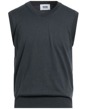 Alpha Studio Charcoal Jumper Cotton - Black