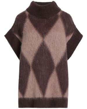 Caractere Turtleneck Polyacrylic, Mohair Wool, Polyamide, Wool - Brown