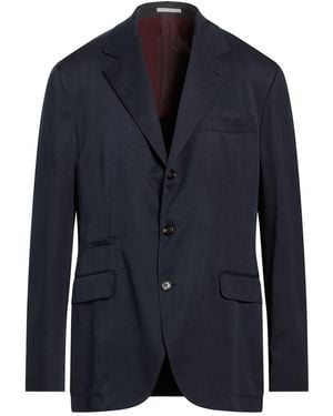 Brunello Cucinelli Midnight Blazer Silk - Blue