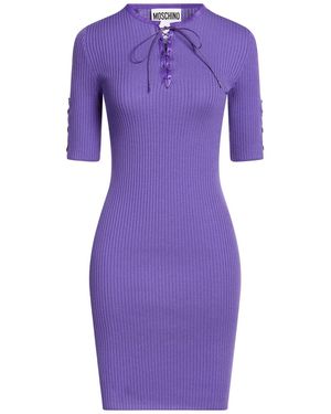 Moschino Mini Dress Virgin Wool - Purple