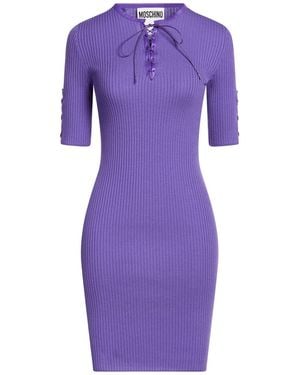 Moschino Mini Dress Virgin Wool - Purple