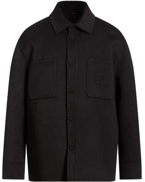 Fendi Coat Virgin Wool, Silk - Black