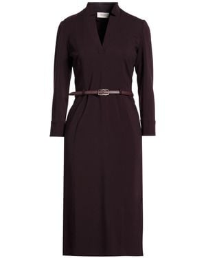 Agnona Plum Midi Dress Wool, Elastane - Purple