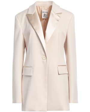 Semicouture Blazer Polyester, Virgin Wool, Elastane - Natural