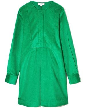COS A-line Corduroy Shirt Dress - Green