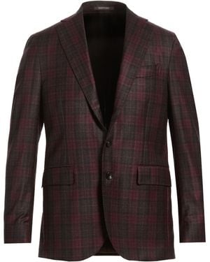 SARTITUDE NAPOLI Burgundy Blazer Super 130S Wool - Brown