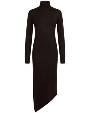 Courreges Dark Maxi Dress Merino Wool - Black