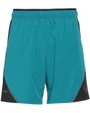 EA7 Polyester-Elastane Athletic Shorts - Blue