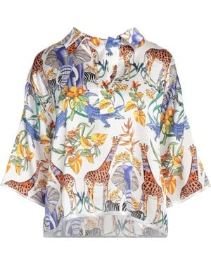 Shirtaporter Top Silk, Elastane - White