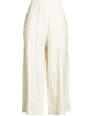 NEIRAMI Ivory Pants Cotton, Polyamide, Elastane - White