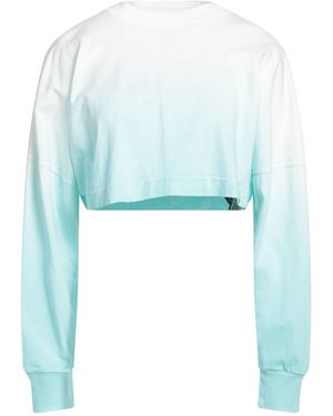 Palm Angels Gradient Cropped Overlogo T-shirt - Blue