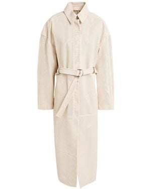 Sportmax Ivory Overcoat & Trench Coat Lambskin - White