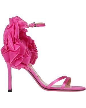 Luciano Padovan Fuchsia Sandals Textile Fibers - Pink